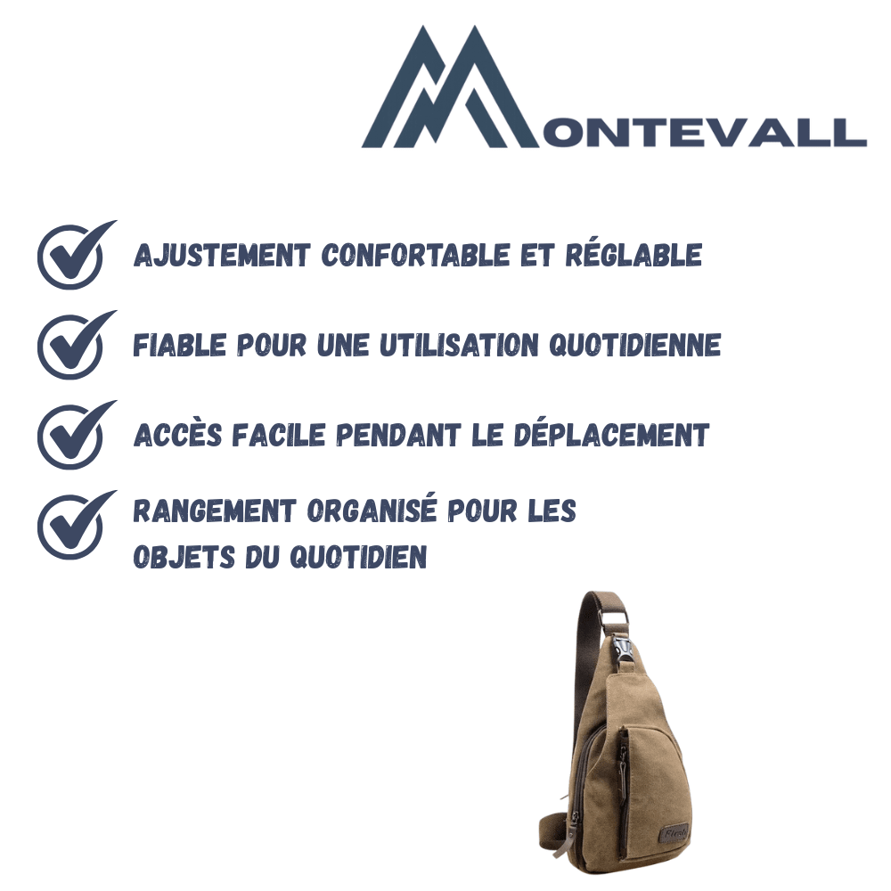 Sac bandoulière robuste en toile réglable | Montevall - Montevall