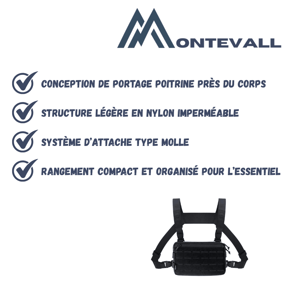 Sac de poitrine léger imperméable en nylon | Montevall - Montevall