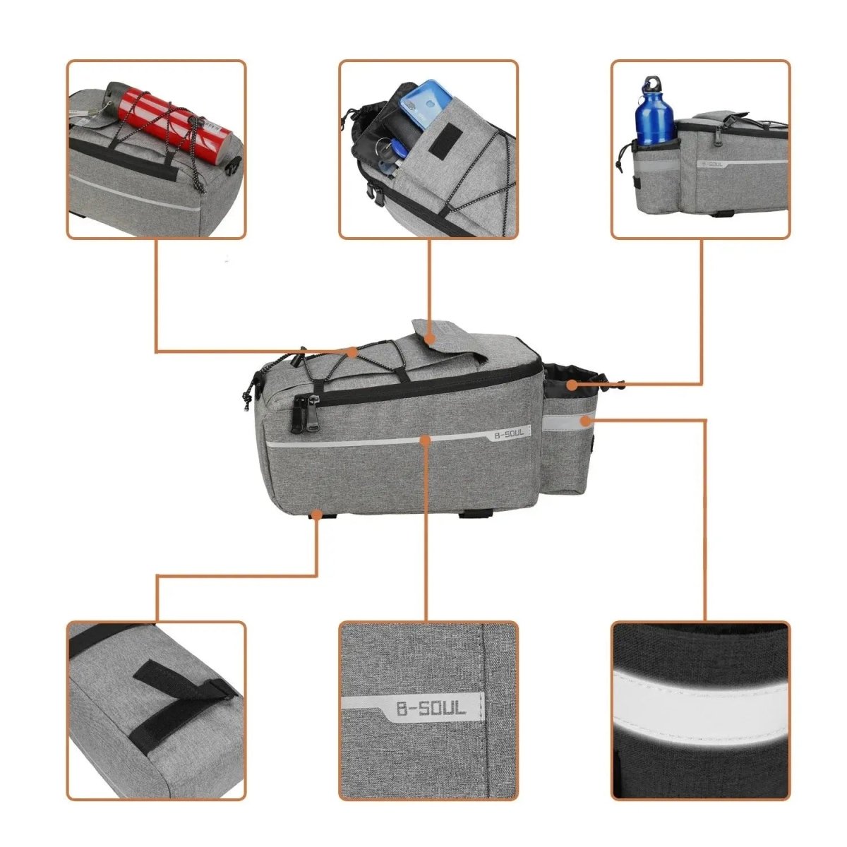Sac isotherme imperméable pour porte-bagages vélo arrière - Montevall