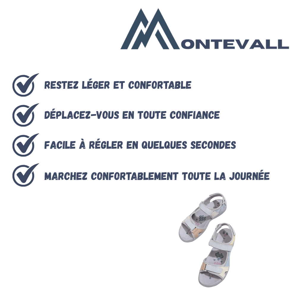 Sandales confort pour femme avec scratch et semelle antidérapante - Montevall