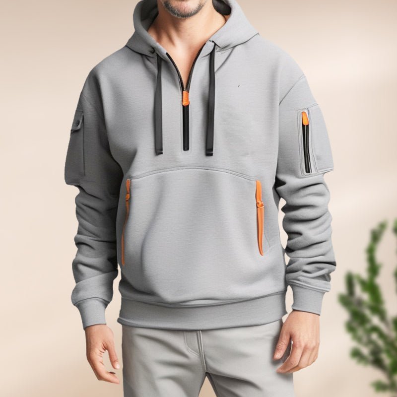 Sweat à capuche léger demi - zip respirant | Montelac - Montelac
