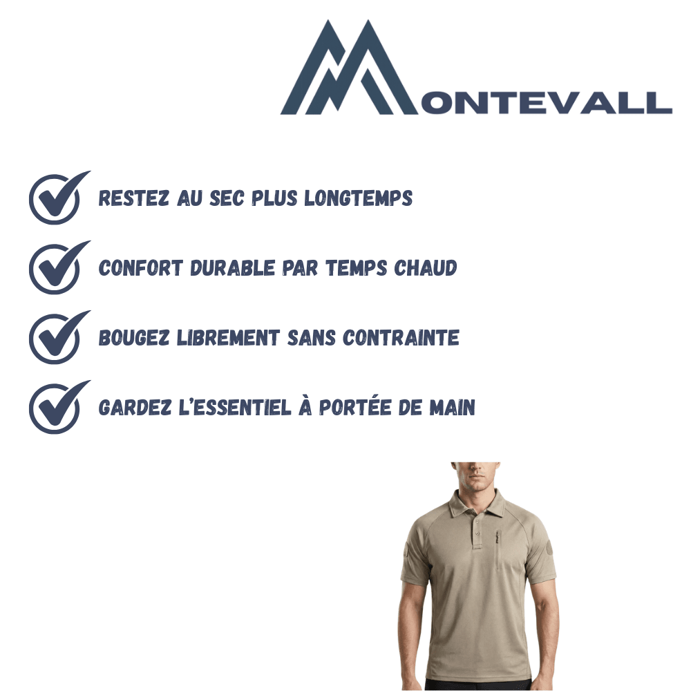 T-shirt technique homme à séchage rapide pour activités extérieures | Montevall - Montevall