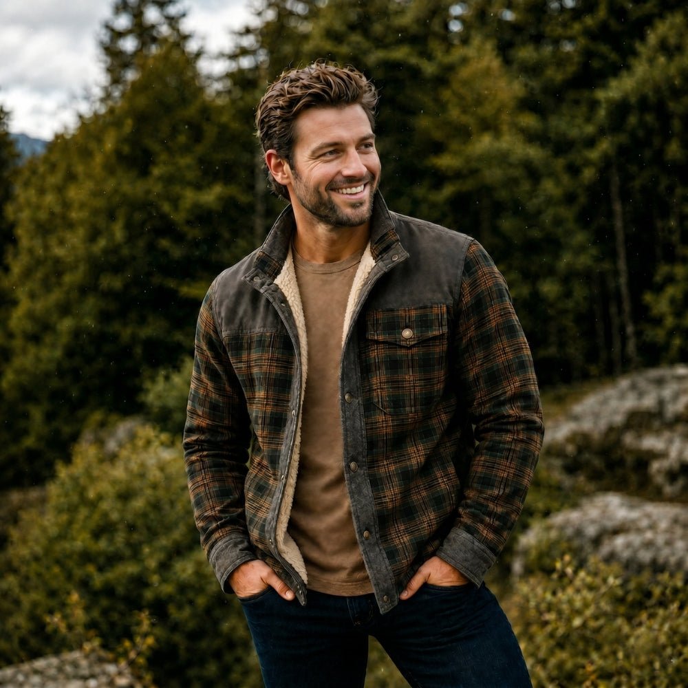 Veste chaude à carreaux pour homme | Montevall - Montevall