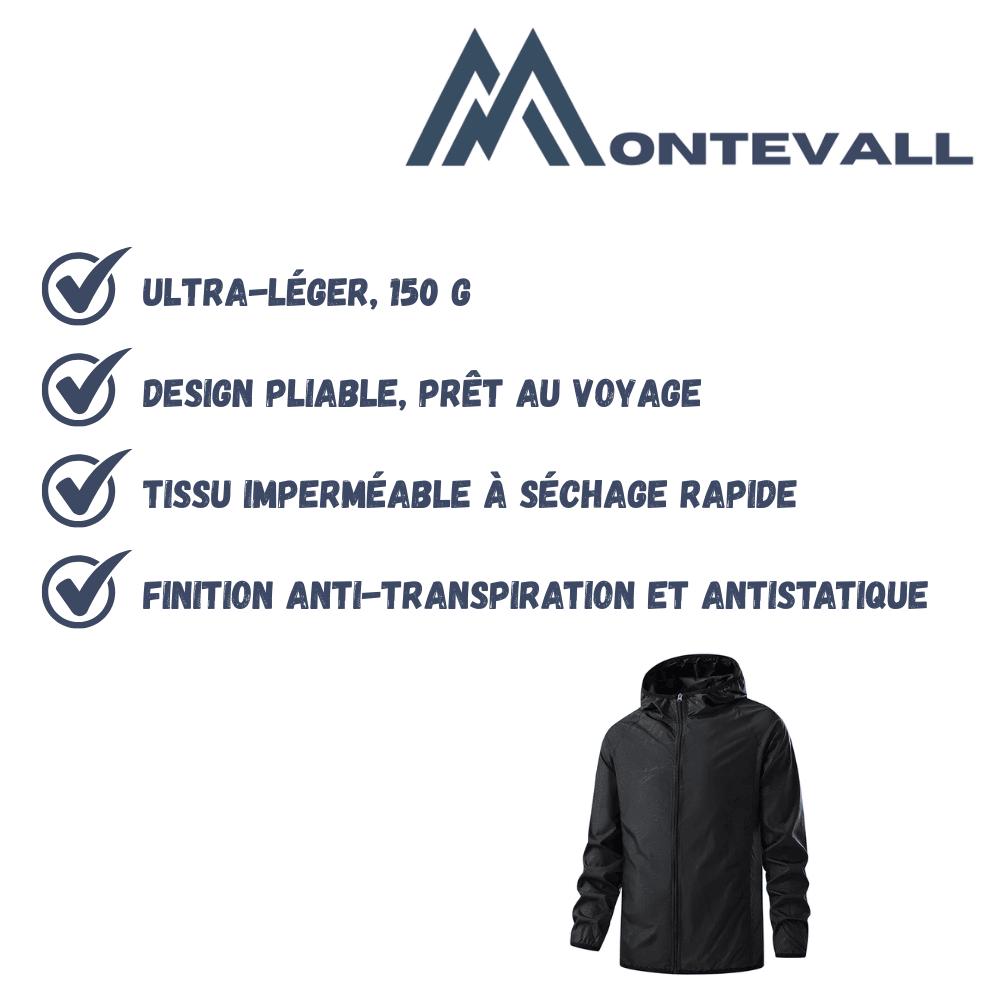 Veste imperméable légère et compressible | Montevall - Montevall